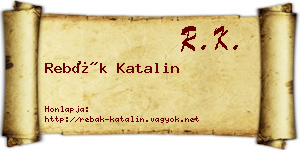 Rebák Katalin névjegykártya